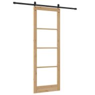 Преплъзваща се врата Естествено и черно 83 x 232 см