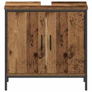 Комплект мебели за баня с рафт 2 pcs Кафяво Инженерно дърво