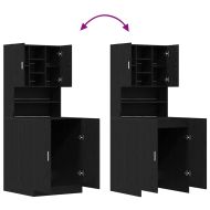 Шкаф за пералня 2 pcs Черен дъб 70.5 x 71.5 x 181.5 см