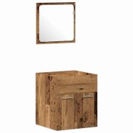 Комплект мебели за баня 3 pcs Старо дърво Инженерно дърво