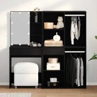 Комплект LED тоалетно огледало Черния дъб 140 x 40 x 140 см