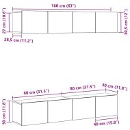 Комплект ТВ шкаф 4 pcs Черния дъб 80 x 30 x 30 см