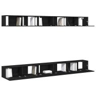 Комплект ТВ шкаф Монтиране на стена Черния дъб Инженерно дърво