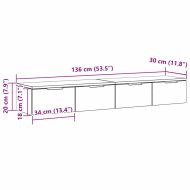 Стенно монтиран шкаф 2 pcs Черния дъб 68 x 30 x 20 см