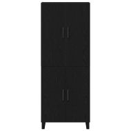 Висок шкаф 2 pcs Черен дъб 69,5 x 34 x 180 см