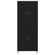 Висок шкаф 2 pcs Черния дъб Инженерна дървесина и стъкло