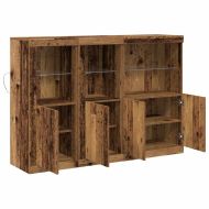 LED конзолна маса Старо дърво 142,5 x 37 x 100 см