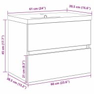 Шкаф за мивка с врата Черен дъб 60 x 39 x 62 см Инженерно дърво