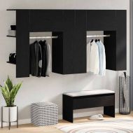 Шкаф за антре 2 pcs Черен дъб 97.5 x 37 x 99 см Инженерно дърво