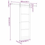 Преплъзваща се врата Естествено и черно 83 x 232 см