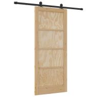 Преплъзваща се врата Естествено и черно 86 x 198,5 см