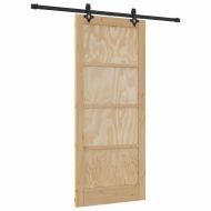 Преплъзваща се врата Естествено и черно 86 x 198,5 см