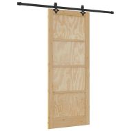 Преплъзваща се врата Естествено и черно 86 x 211 см