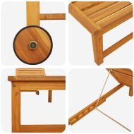 Шезлонг 2 pcs Кафяво 53 x 202 x 89см Масивна акациева дървесина