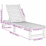 Шезлонг 2 pcs Кафяво 53 x 202 x 89см Масивна акациева дървесина