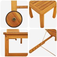 Шезлонг 3 pcs Кафяво 35 x 35 x 34см Масивна акациева дървесина