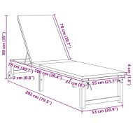 Шезлонг 2 pcs Кафяво 53 x 202 x 89см Масивна акациева дървесина