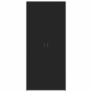 Шкаф за обувки с рафт Черно 80 x 35.5 x 180 см Инженерно дърво