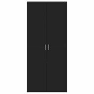 Шкаф за обувки с рафт Черно 80 x 39 x 178 см Инженерно дърво