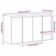 Служебен шкаф Сив сонома 120 x 41 x 75 см Инженерно дърво