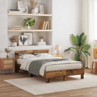 Рамка за легло Старо дърво 135 x 190 cm Инженерно дърво