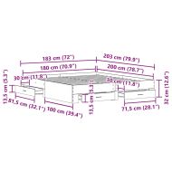 Рамка за легло с чекмедже Дъб 180 x 200 cm Инженерно дърво