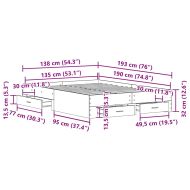 Рамка за легло Черния дъб 135 x 190 cm Инженерно дърво