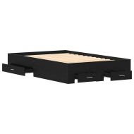 Леглово рамо с чекмеджета с чекмедже Черен дъб 120 x 190 cm