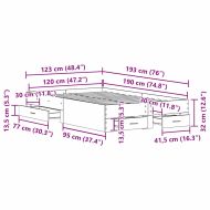 Леглово рамо с чекмеджета с чекмедже Черен дъб 120 x 190 cm