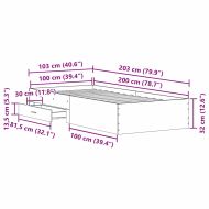 Рамка за легло с чекмедже Дъб 100 x 200 cm Инженерно дърво