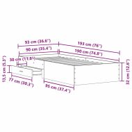 Рамка за легло с чекмедже Дъб 90 x 190 cm Инженерно дърво