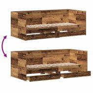 Легло-диван с таблото Старо дърво 90 x 200 cm Инженерно дърво