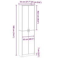 Гардероб с рафт с врата Бяло 55 x 25 x 189 см Инженерно дърво