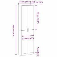 Гардероб с рафт с врата Дъб 55 x 25 x 189 см Инженерно дърво