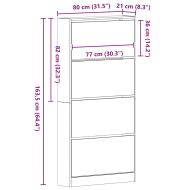 Шкаф за обувки Старо дърво 80 x 21 x 163,5 cm Инженерно дърво