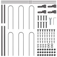 Градска ограда 4 pcs Сив 6,8 x 0,8 м Прахово боядисана стомана