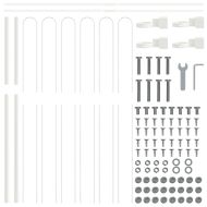 Градска ограда 4 pcs Бяло 6,8 x 1,5 м Прахово боядисана стомана