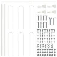 Градска ограда Бяло 11.9 x 0.6 м Прахово покритие стомана