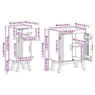 Комплект мебели за баня с врата 2 pcs Кафяво 114 x 43 x 73.5 см