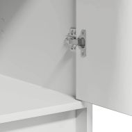 Тоалетка с огледални светлини 3 pcs Бяло Инженерно дърво