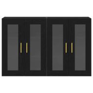 Стенни шкафове 2 pcs Черния дъб 69,5 x 34 x 90 см