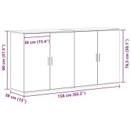 Скейдбордове 2 pcs Черен дъб 79 x 38 x 80 см Инженерно дърво