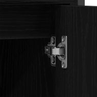 Комплект мебели за баня с рафт 2 pcs Черно Инженерно дърво