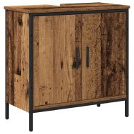 Комплект мебели за баня с рафт 2 pcs Кафяво Инженерно дърво