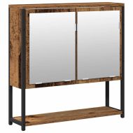 Комплект мебели за баня с рафт 2 pcs Кафяво Инженерно дърво