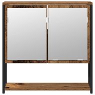 Комплект мебели за баня с рафт 2 pcs Кафяво Инженерно дърво