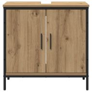 Комплект мебели за баня с рафт 2 pcs Кафяво Инженерно дърво