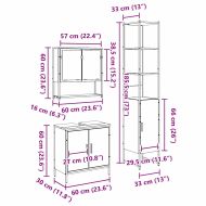 Комплект мебели за баня с рафт 3 pcs Кафяво Инженерно дърво