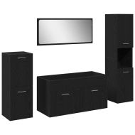 Комплект мебели за баня 4 pcs Черния дъб Инженерно дърво