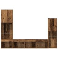 ТВ шкаф 4 pcs Старо дърво Инженерно дърво